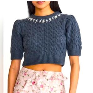 LoveShackFancy Crop Wool Sweater 🖤🖤
